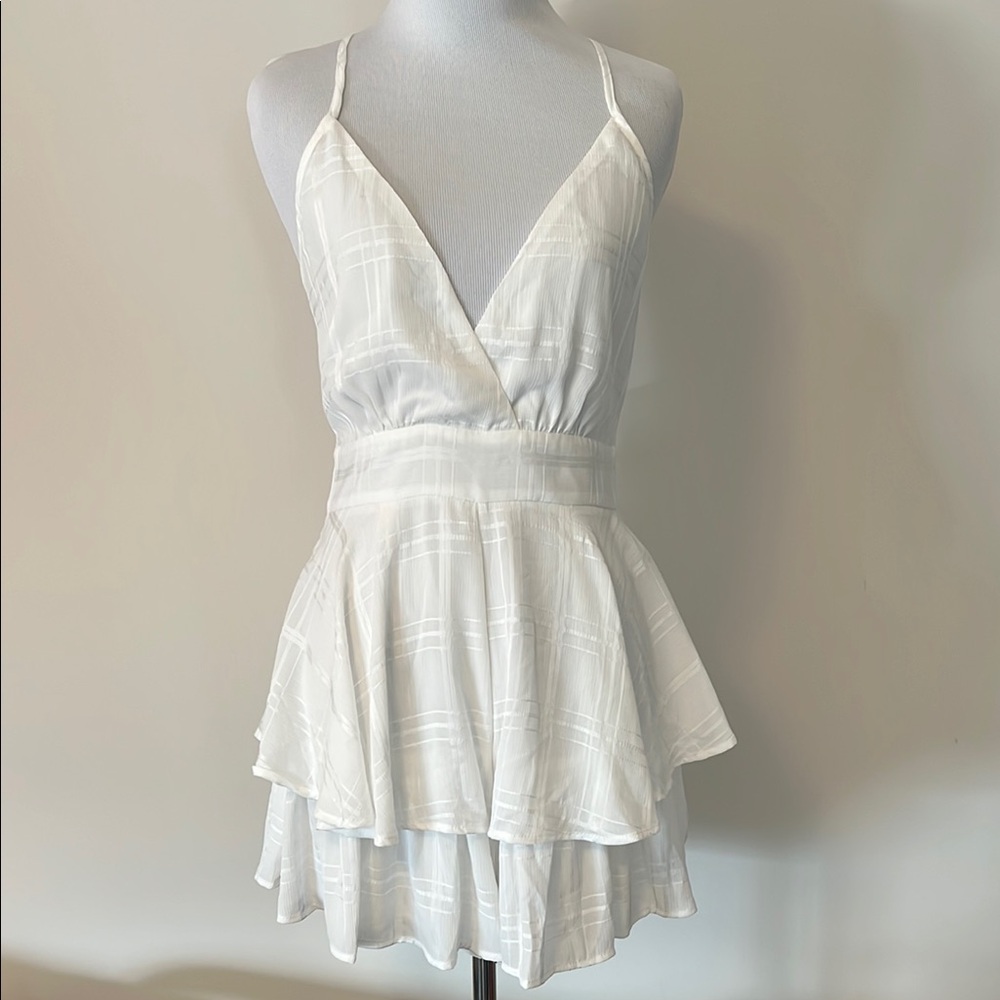 Princess Polly White Layered Romper